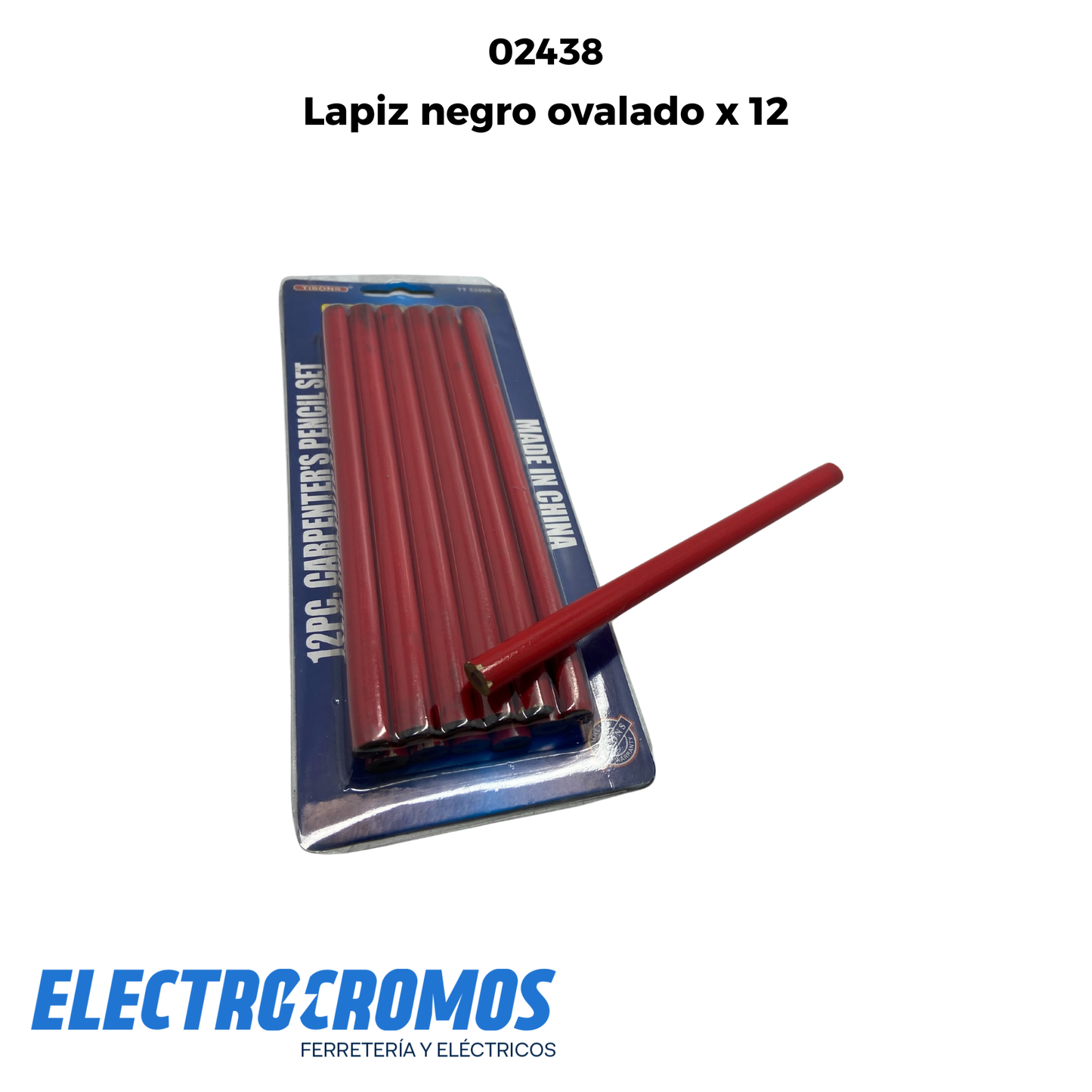 Lapiz negro ovalado x 12