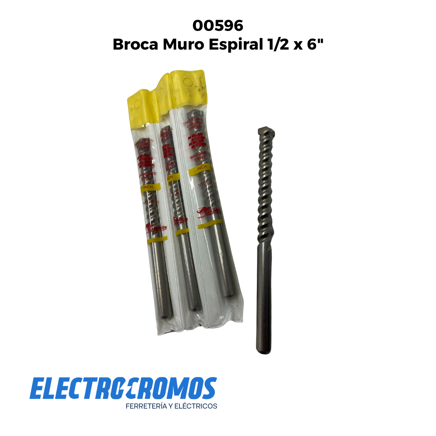 Broca Muro Espiral 1/2 x 6"