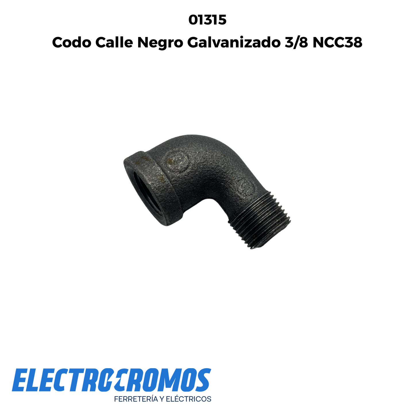 Codo Calle Negro Galvanizado 3/8 NCC38
