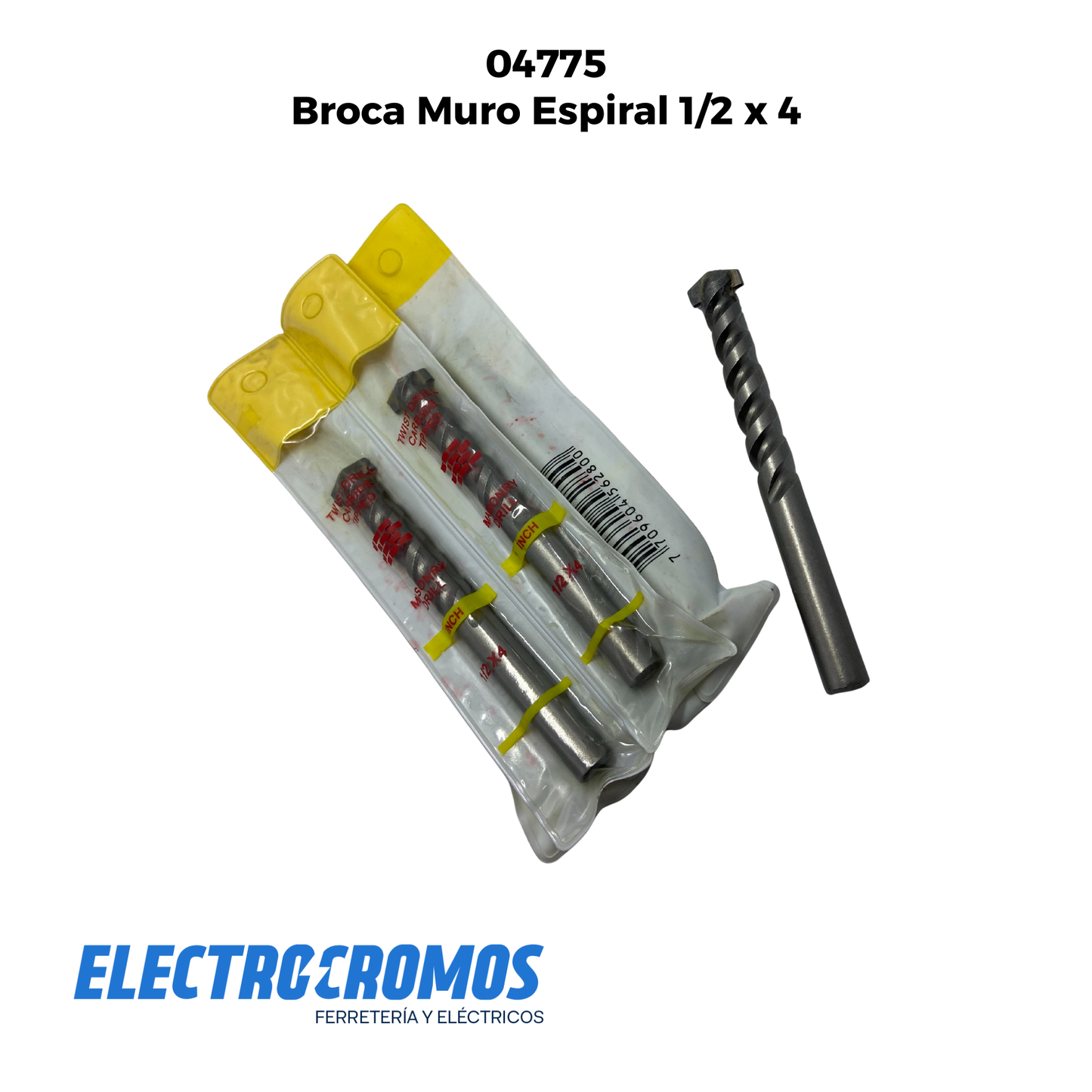 Broca Muro Espiral 1/2 x 4