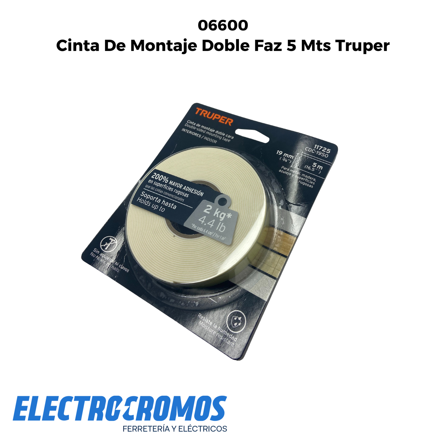 Cinta De Montaje Doble Faz 5 Mts Truper