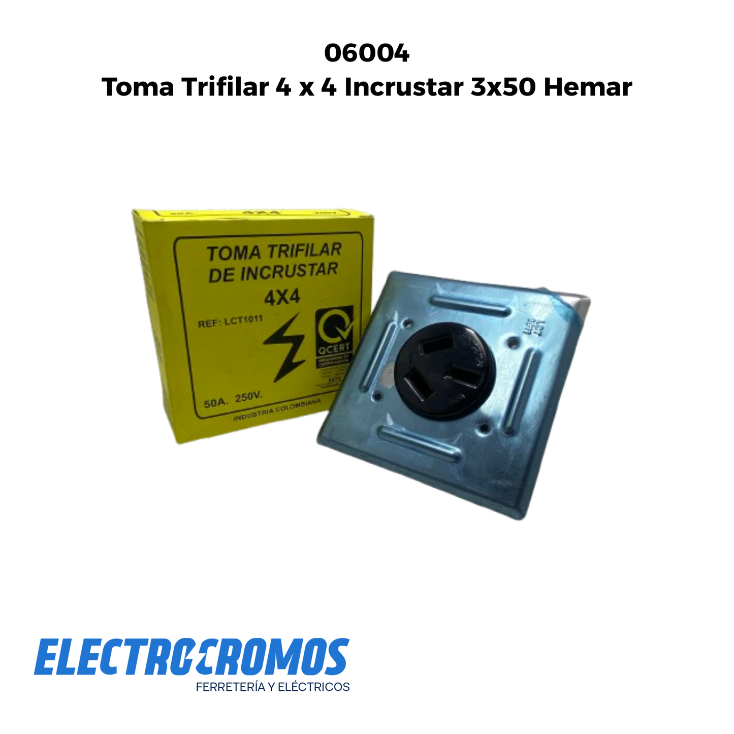 Toma Trifilar 4 x 4 Incrustar 3x50 Hemar