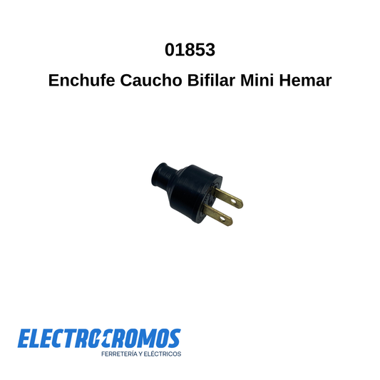 Enchufe Caucho Bifilar Mini Hemar 10A Econ