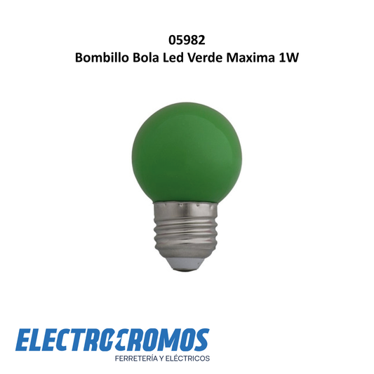 Bombillo Bola Led Verde Maxima 1W