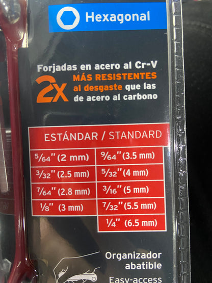 Juego Hexagona Truper x 9 PCS Tipo Navaja 15566