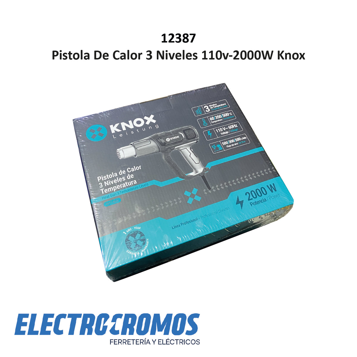 Pistola De Calor 3 Niveles 110v-2000W Knox