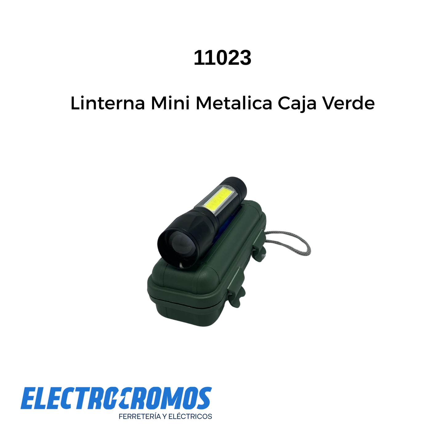 Linterna Mini Metalica Caja Verde