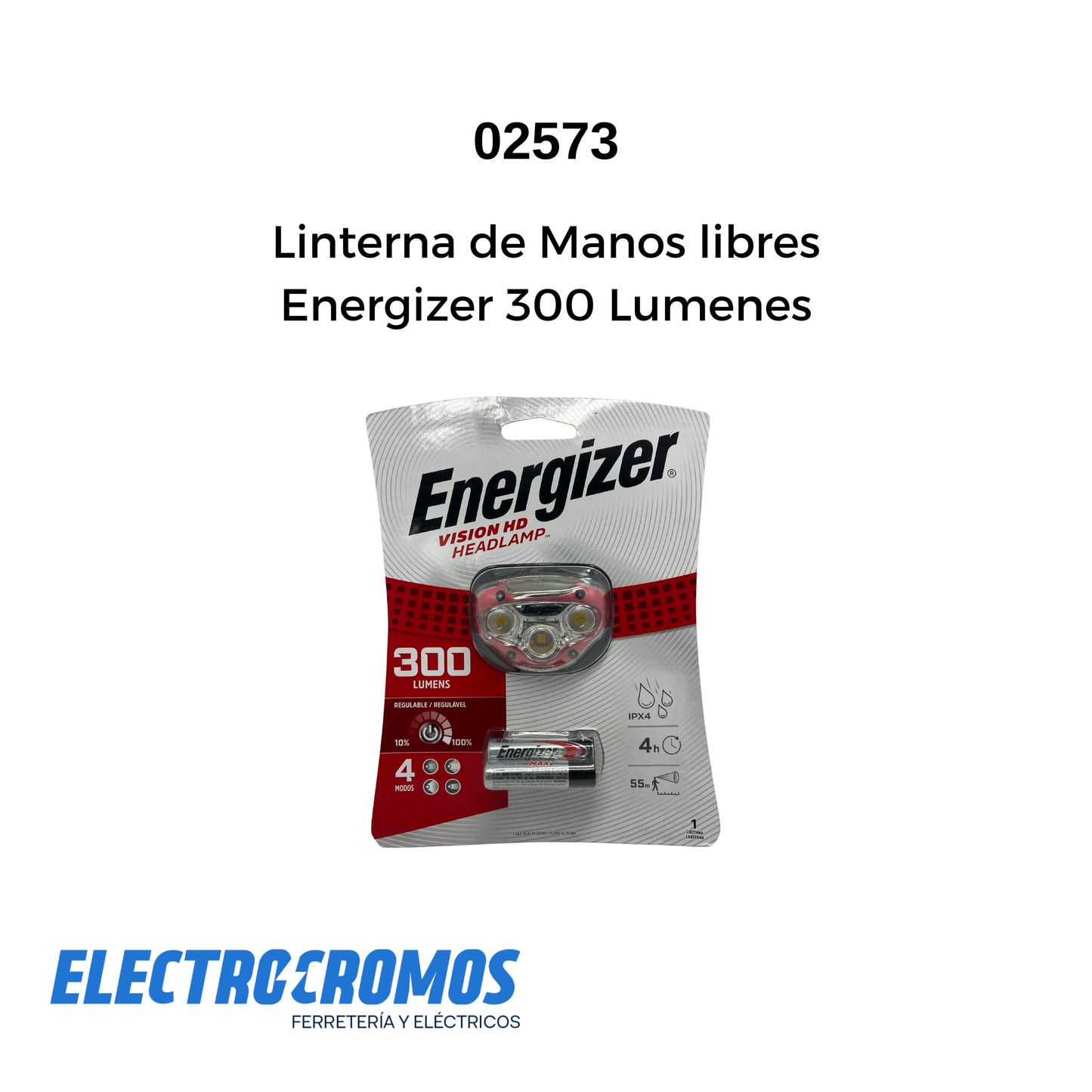 Linterna Manos Lib. Energizer 300 Lumens