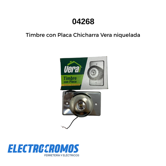 Timbre con Placa Chicharra Vera niquelada