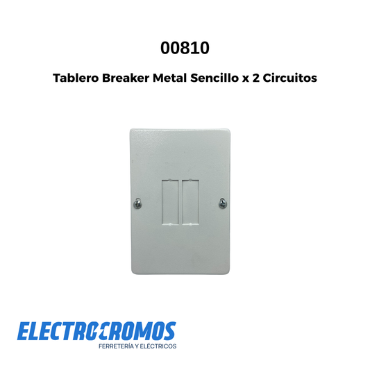 Tablero Breaker Metal Sencillo x 2 Circuitos