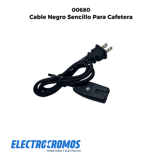 Cable Negro Sencillo Para Cafetera