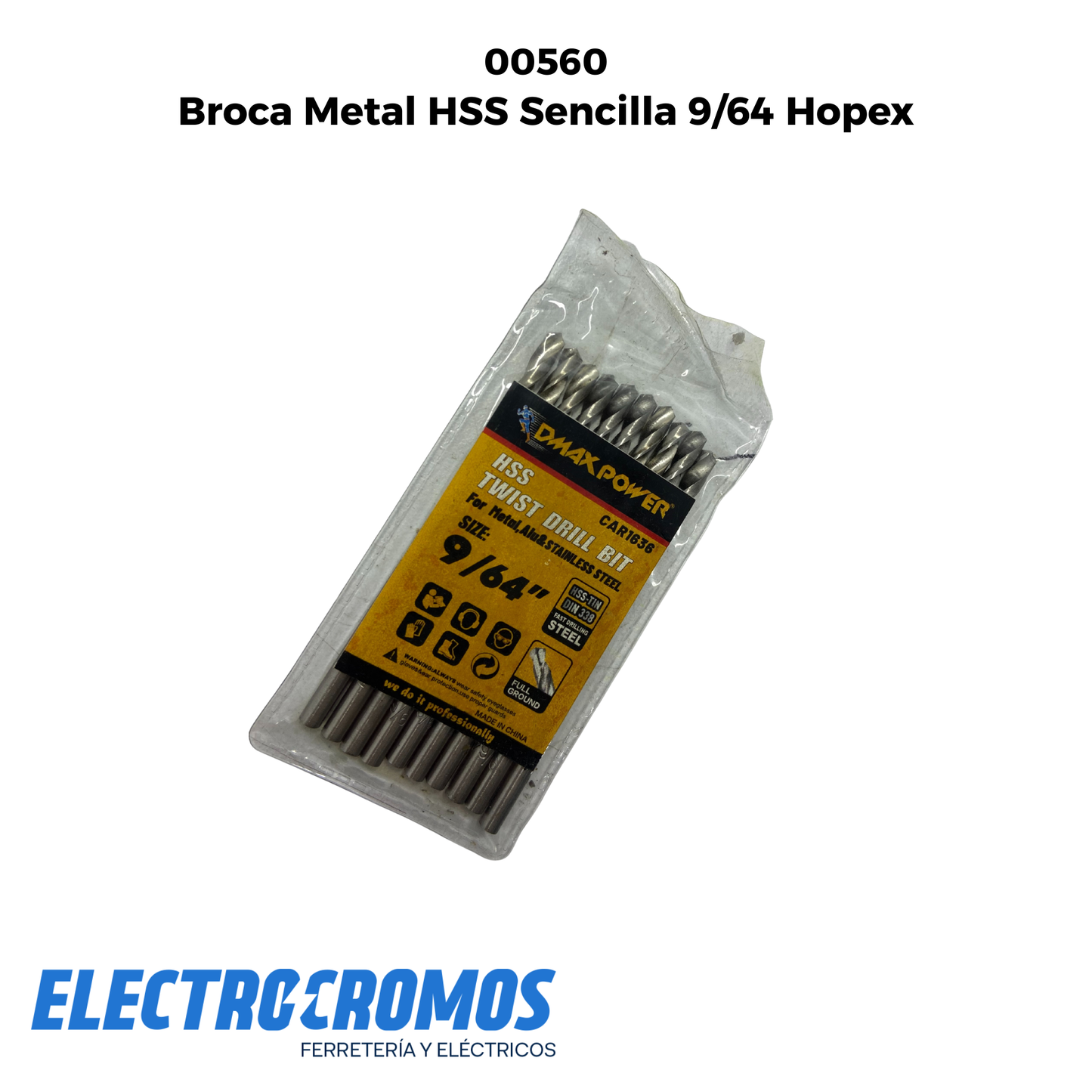 Broca Metal HSS Sencilla 9/64 Hopex