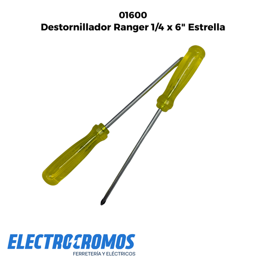 Destornillador Ranger 1/4 x 6" Estrella