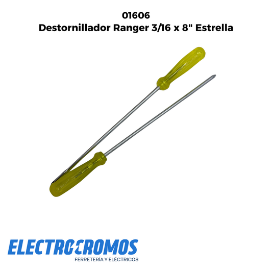 Destornillador Ranger 3/16 x 8" Estrella