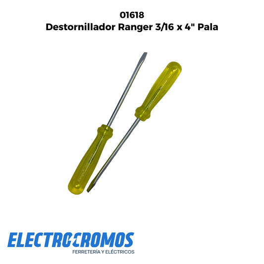 Destornillador Ranger 3/16 x 4" Pala