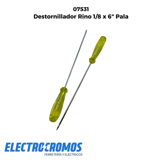 Destornillador Rino 1/8 x 6" Pala