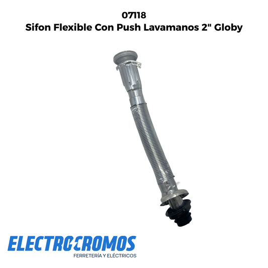 Sifon Flexible Con Push Lavamanos 2" Globy