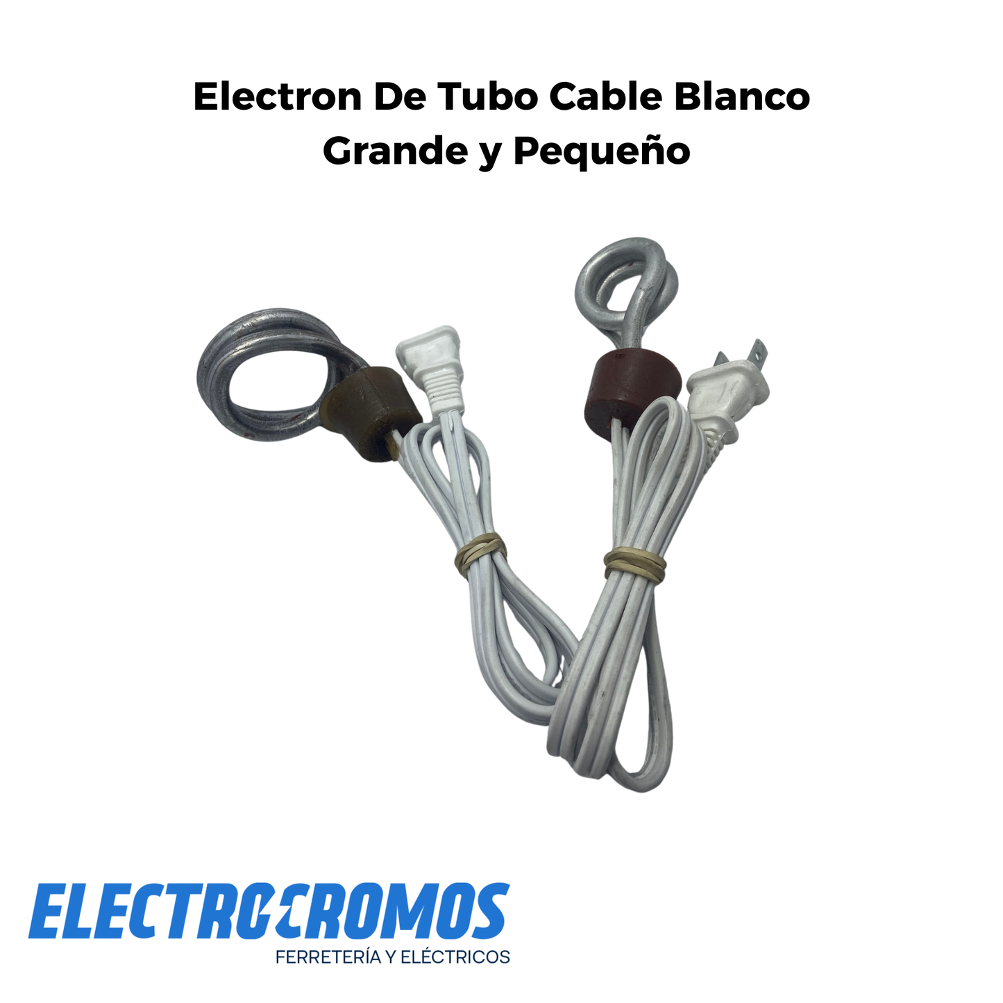 Electron De Tubo Cable Blanco Grande y Pequeño