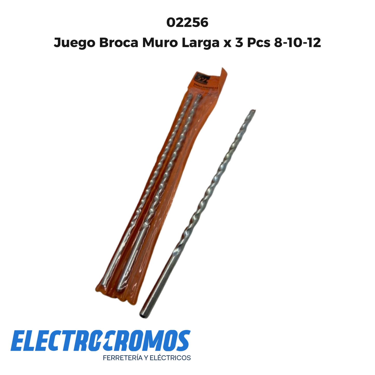 Juego Broca Muro Larga x 3 Pcs 8-10-12