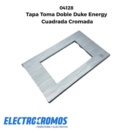 Tapa Para Toma Doble Duke Energy Cuadrada Cromada