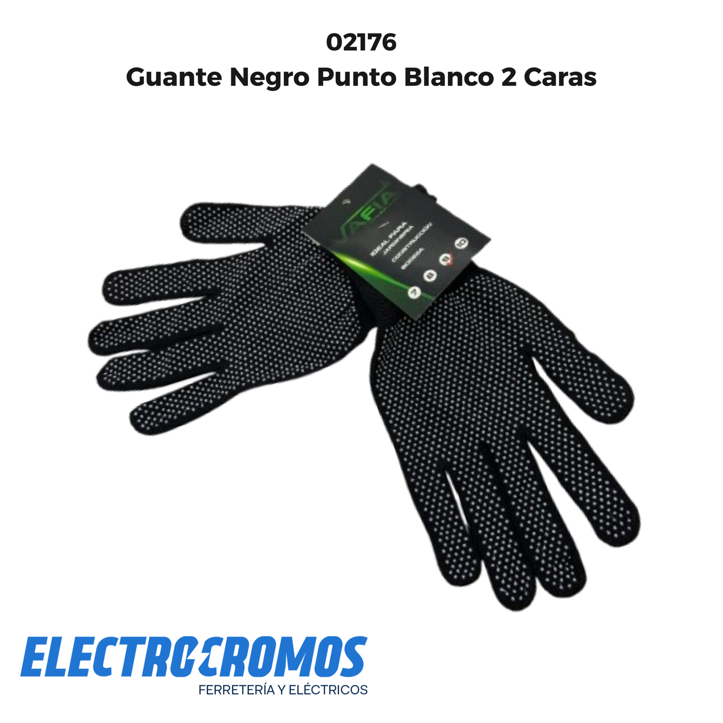Guante Negro Punto Blanco 2 Caras