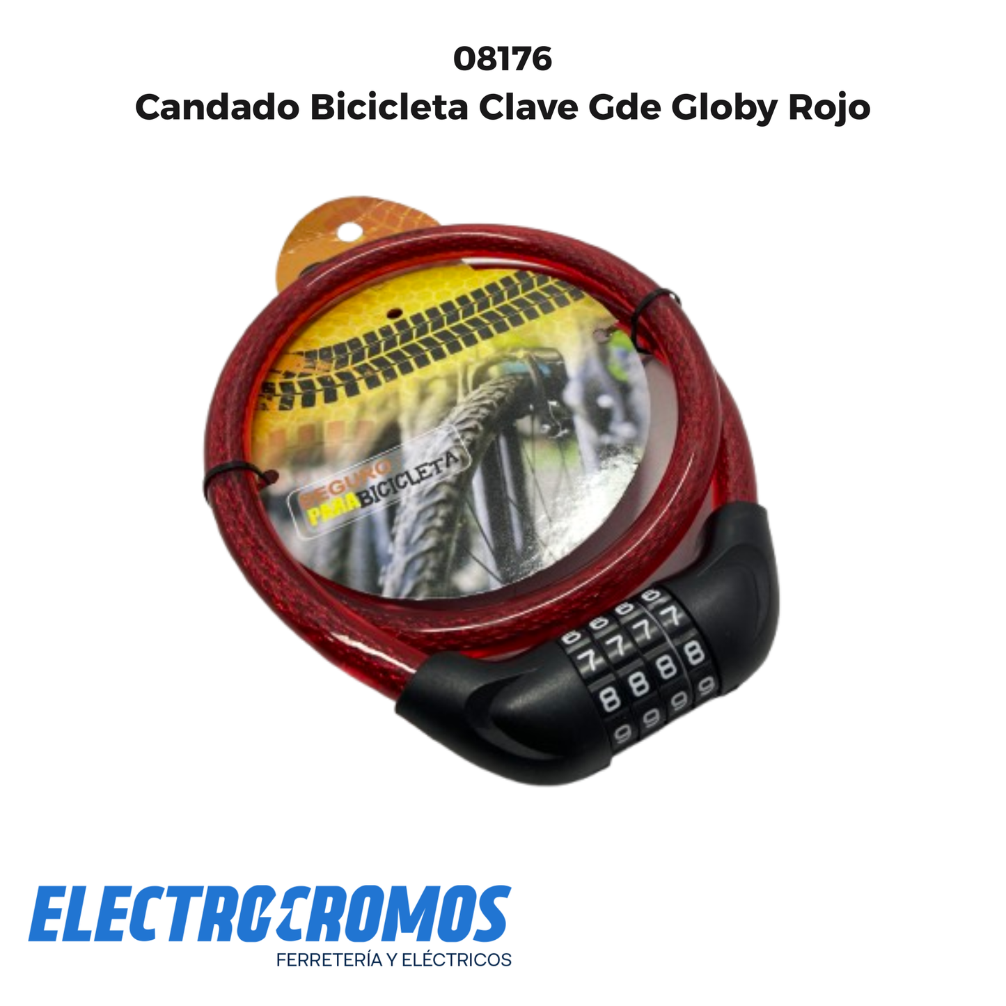 Candado Bicicleta Clave Gde Globy Rojo