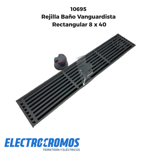 Rejilla Baño Vanguardista Rectangular 8 x 40