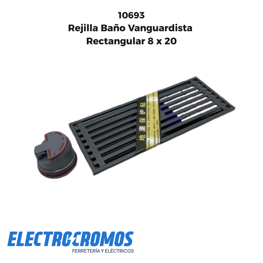 Rejilla Baño Vanguardista Rectangular 8 x 20