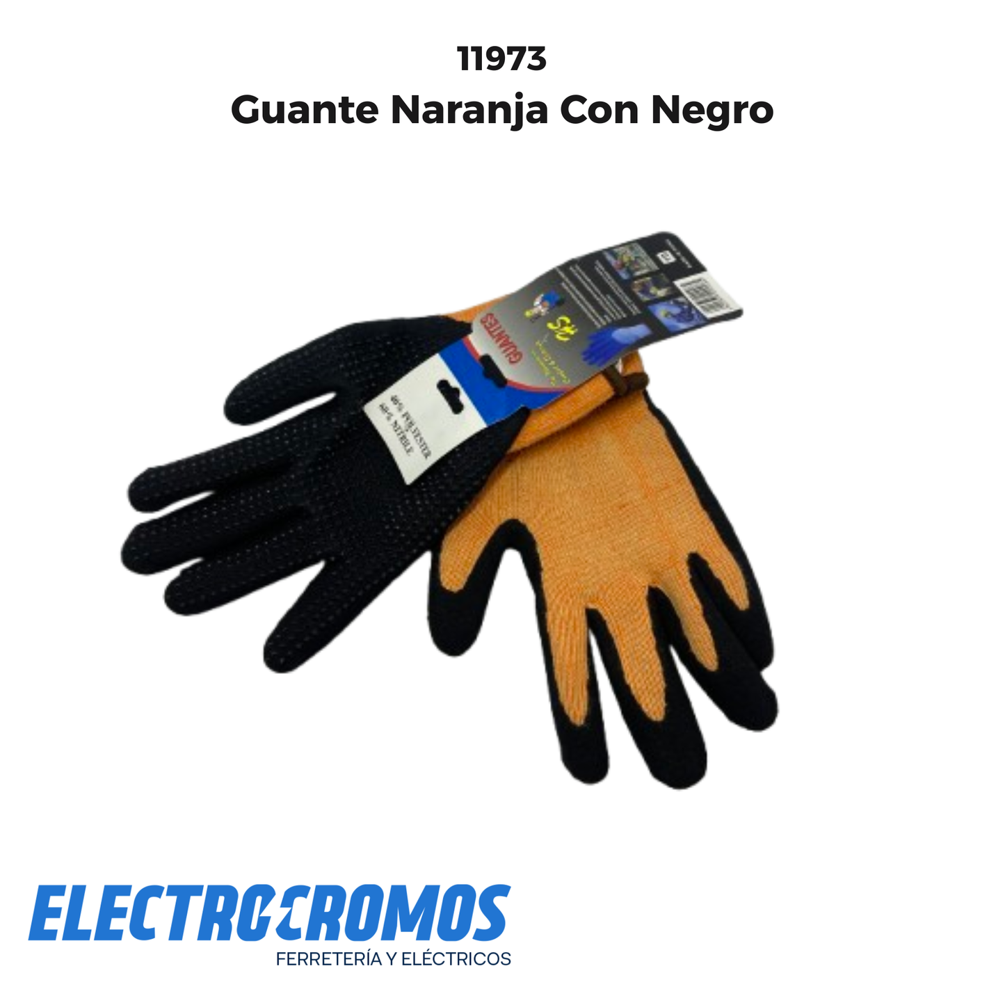 Guante Naranja-Negro Con Puntos Antifuego