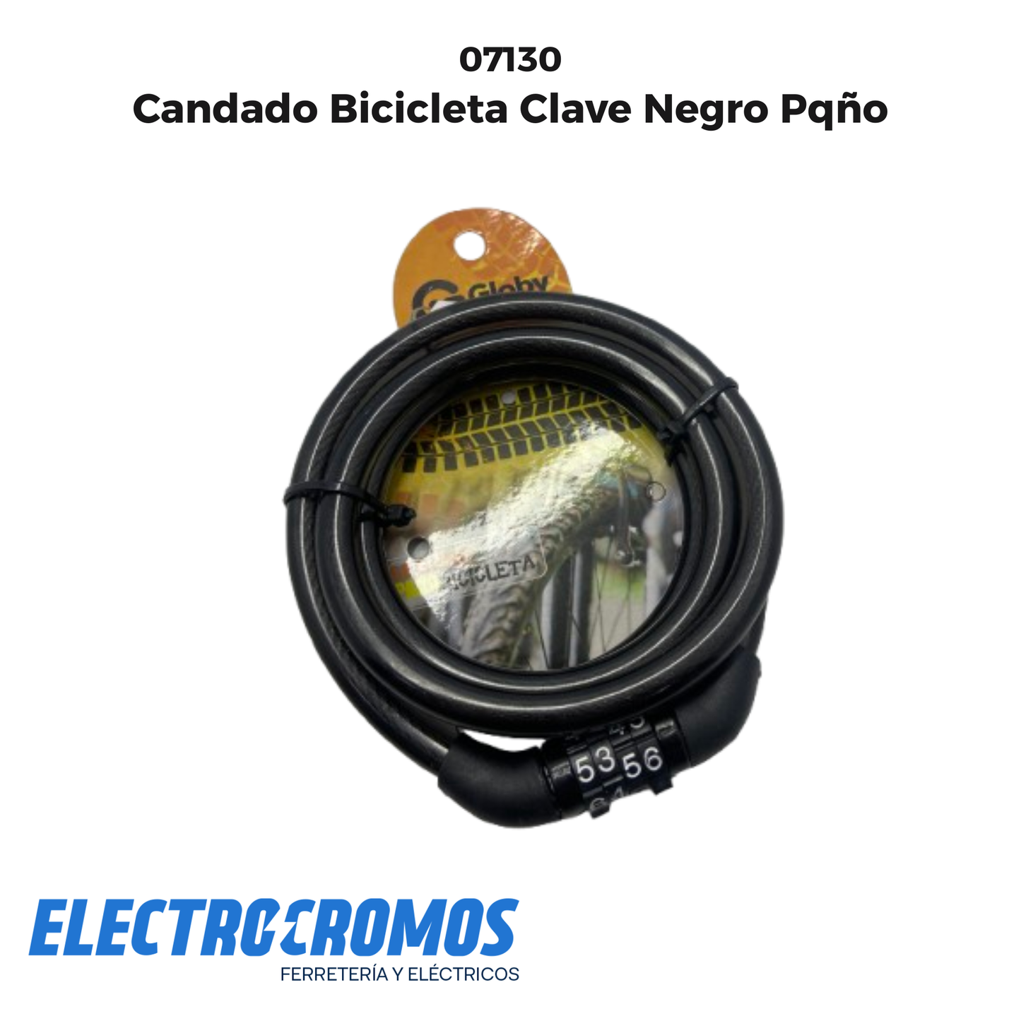 Candado Bicicleta Clave Negro Pqño Globy