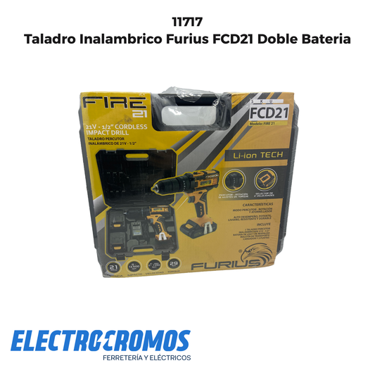 Taladro Inalambrico Furius FCD21 Doble Bateria