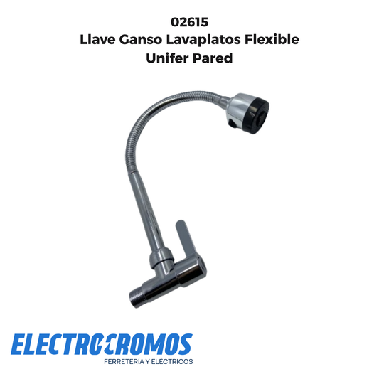 Llave Ganso Lavaplatos Flexible Unifer Pared