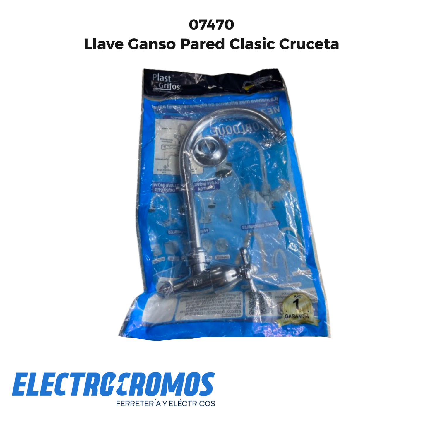 Llave Ganso Pared Clasic Cruceta