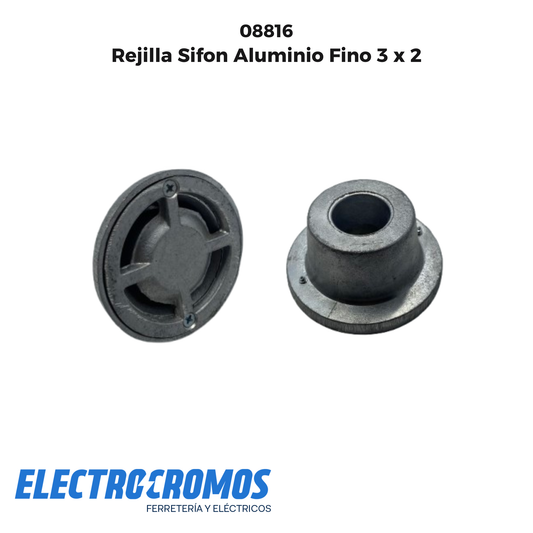 Rejilla Sifon Aluminio Fino 3 x 2