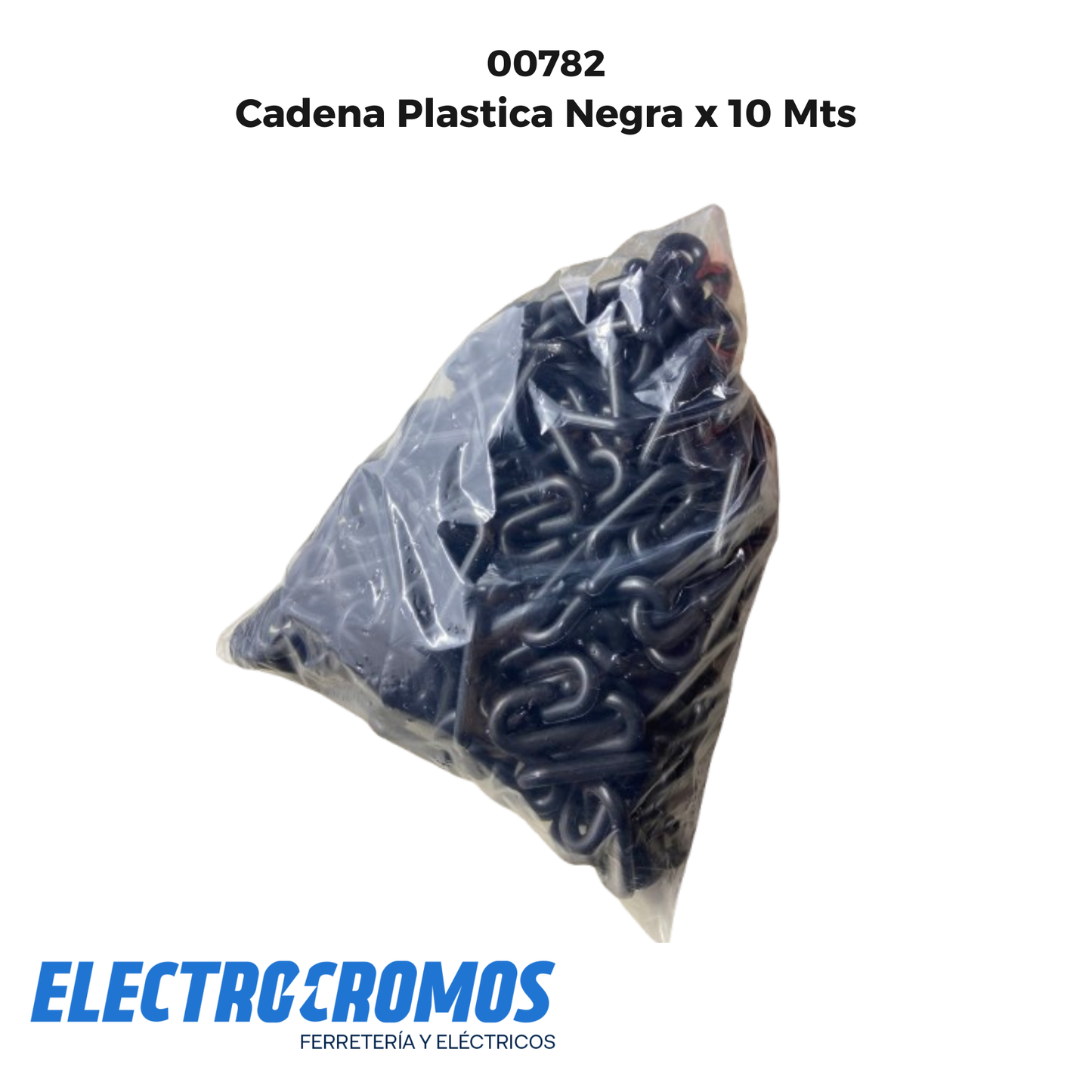 Cadena Plastica Negra x 10 Mts