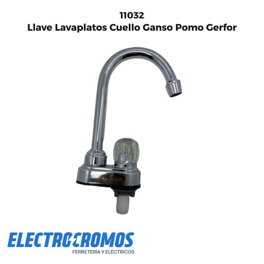 Llave Lavaplatos Cuello Ganso Pomo Gerfor
