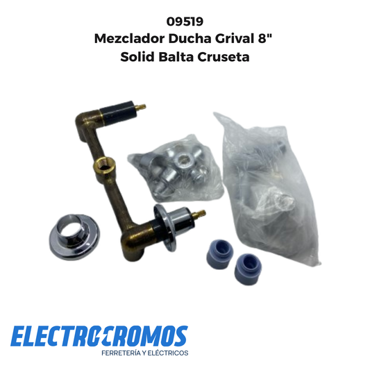 Mezclador Ducha Grival 8" Solid Balta Cruseta