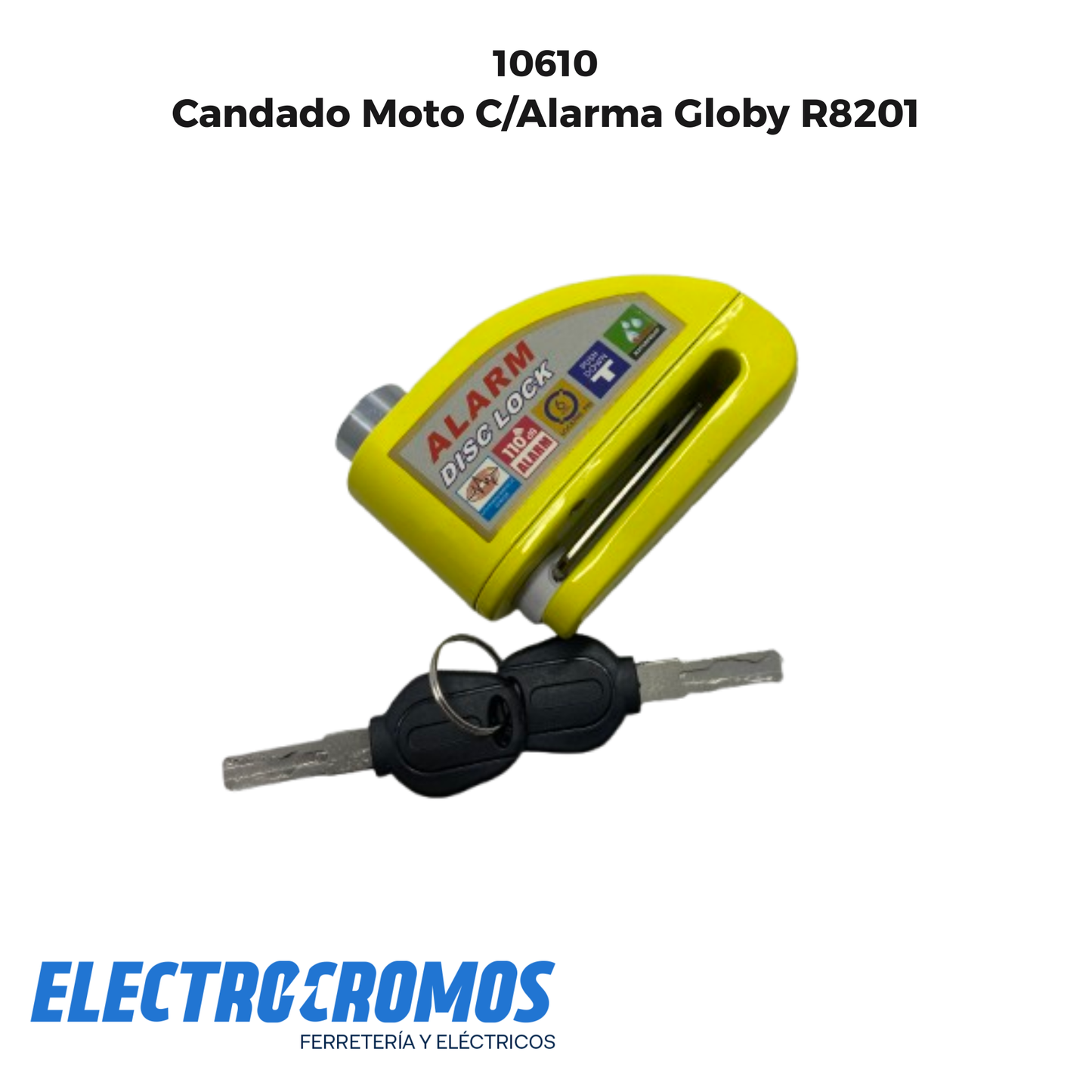 Candado Moto C/Alarma Globy R8201