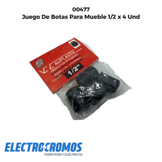 Juego De Botas Para Mueble 1/2 x 4 Und