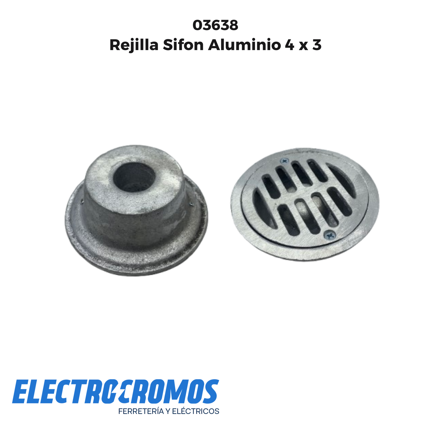 Rejilla Sifon Aluminio 4 x 3