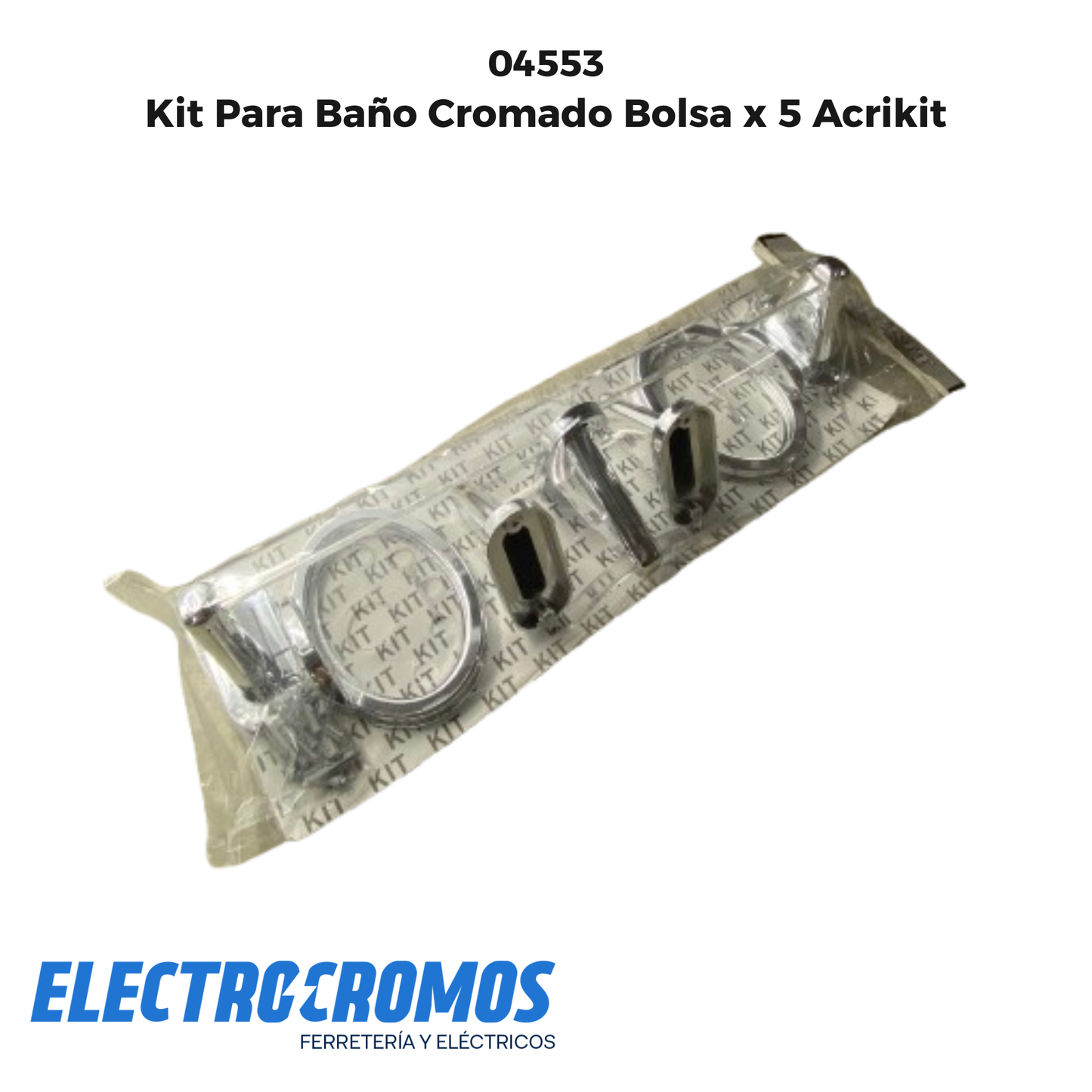 Kit Para Baño Cromado Bolsa x 5 Acrikit
