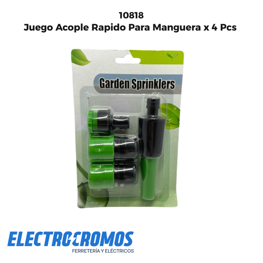 Juego Acople Rapido Para Manguera x 4 Pcs