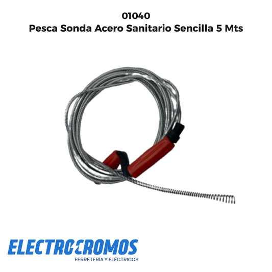 Pesca Sonda Acero Sanitario Sencilla 5 Mts