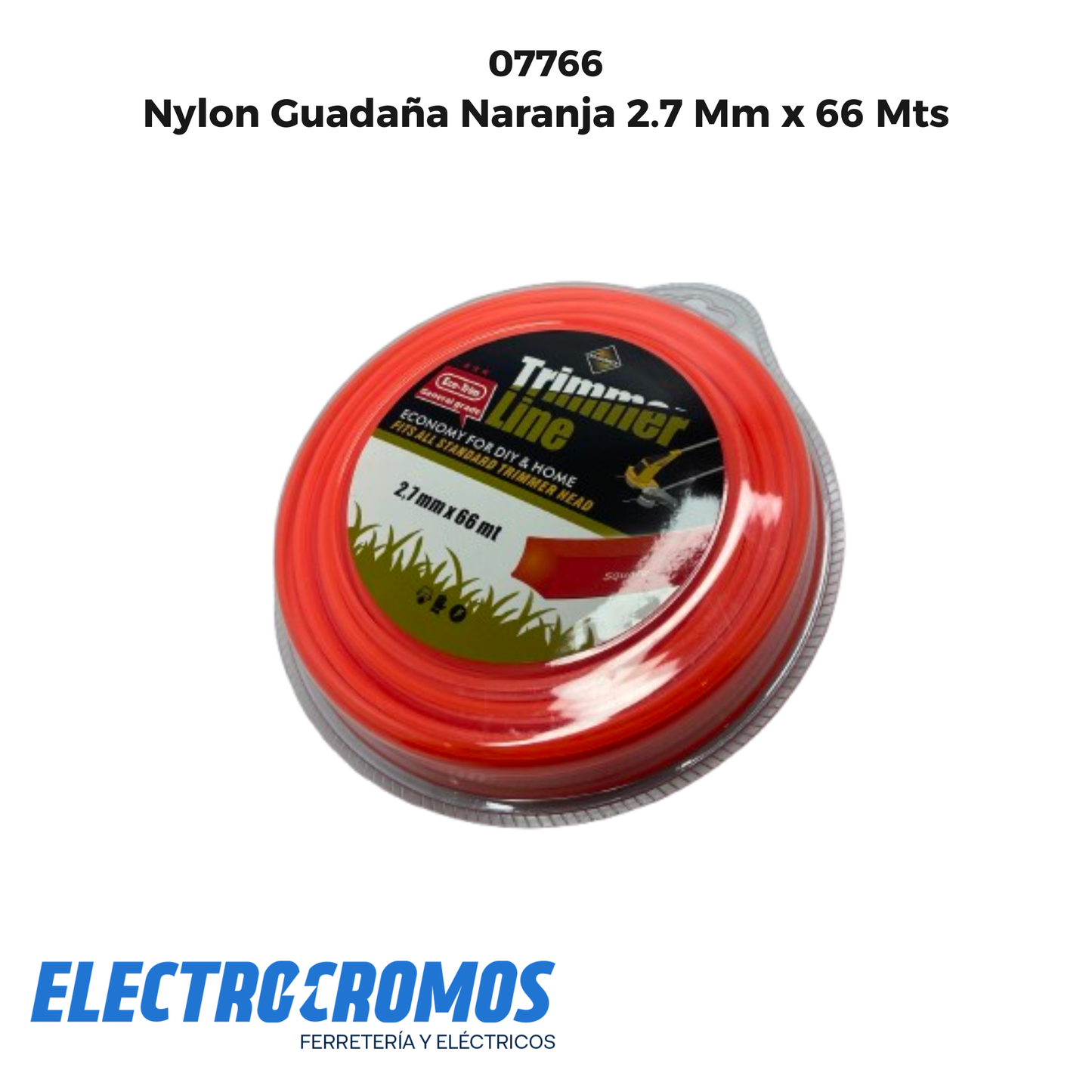 Nylon Guadaña Naranja 2.7 Mm x 66 Mts