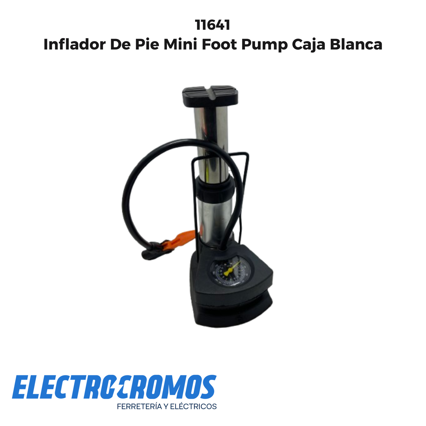 Inflador De Pie Mini Foot Pump Caja Blanca