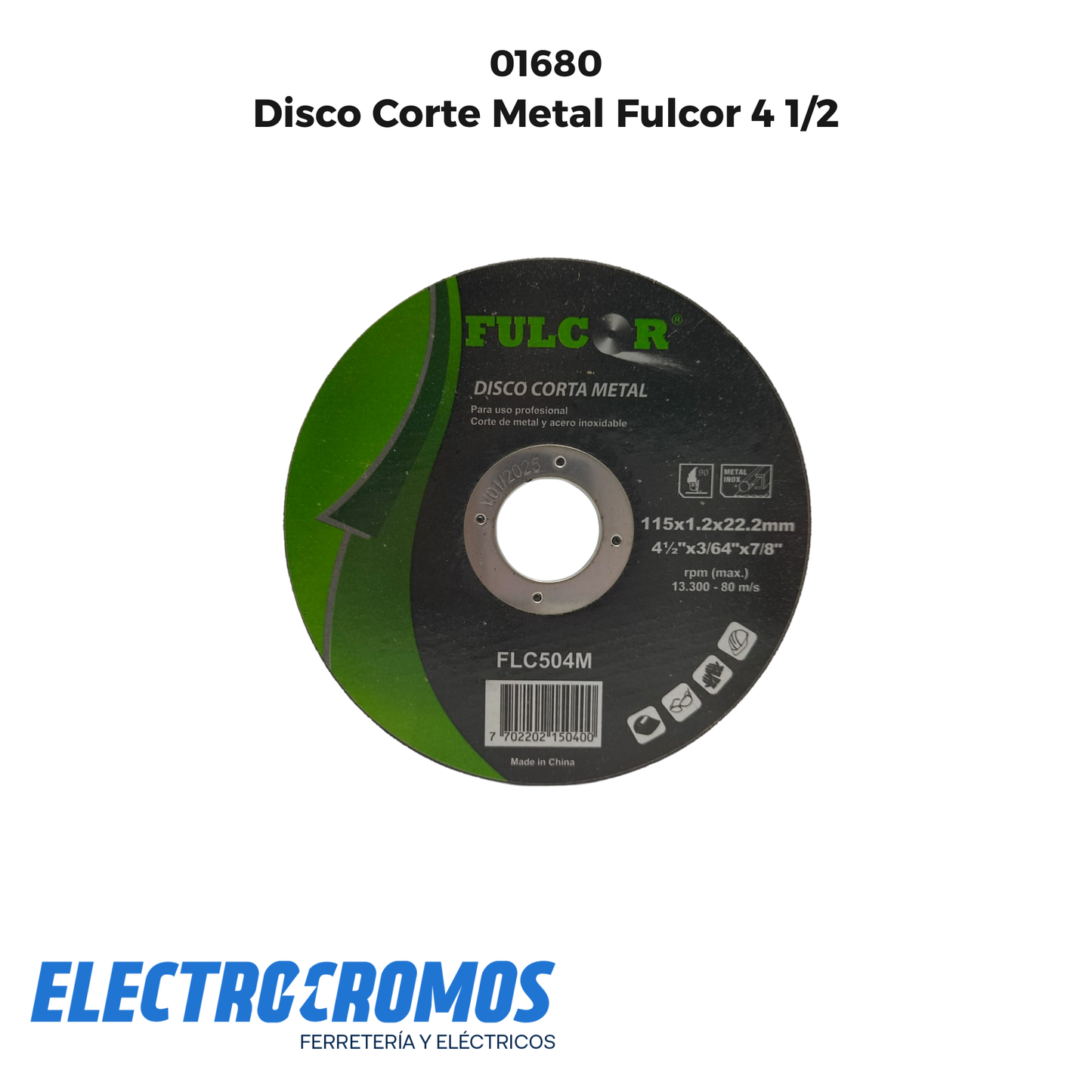 Disco Corte Metal Fulcor 4 1/2