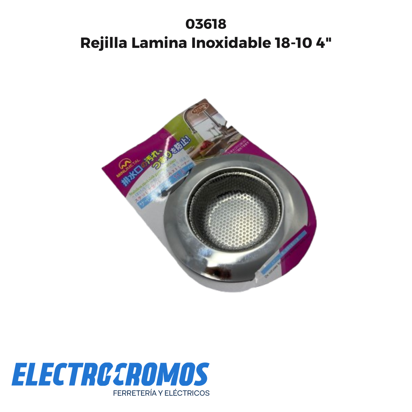Rejilla Lamina Inoxidable 18-10 4"