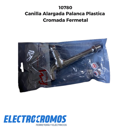 Canilla Alargada Palanca Plastica Cromada Fermetal