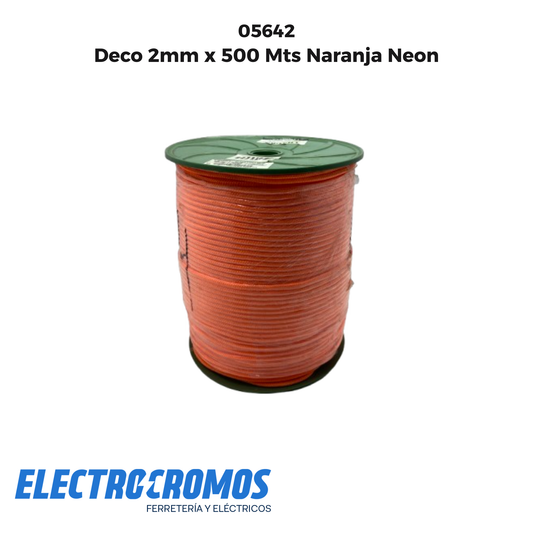Deco 2mm x 500 Mts Naranja Neon