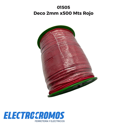 Deco 2mm x500 Mts Rojo